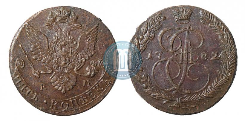 Фото 5 копеек 1782 года ЕМ 