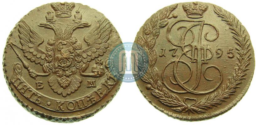Picture 5 kopecks 1795 year ЕМ 