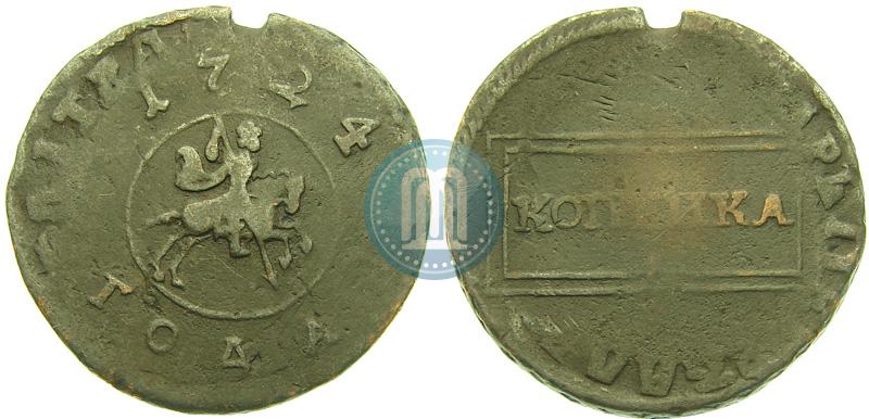 Picture 1 kopeck 1724 year  