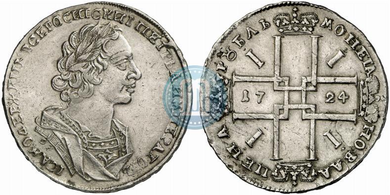 Picture 1 rouble 1724 year OK "Portrait in ancient armour"