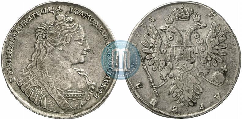 Фото 1 рубль 1734 года  "Тип 1735 года"
