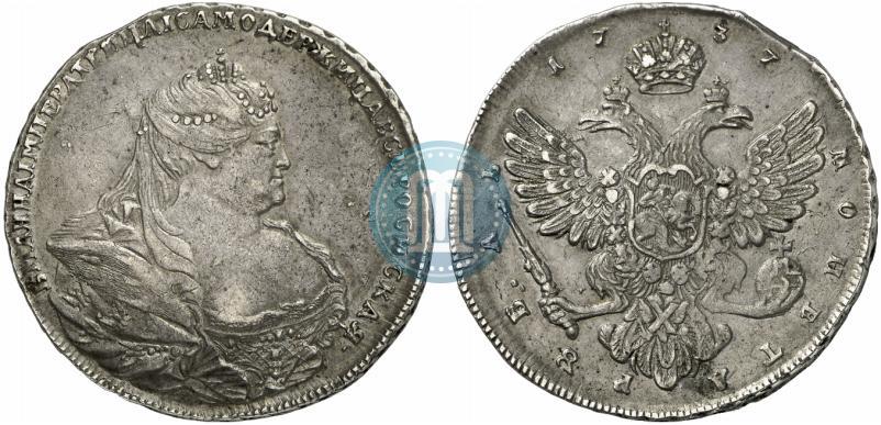 Picture 1 rouble 1737 year  "Moscow type"