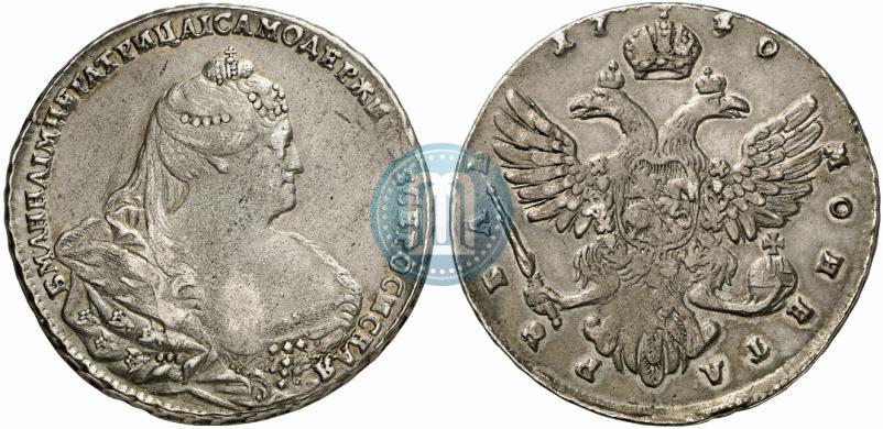 Фото 1 рубль 1740 года  "Московский тип"