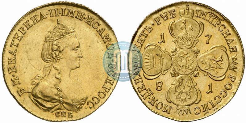 Picture 5 roubles 1781 year СПБ 