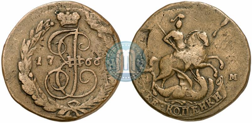 Picture 2 kopecks 1766 year СПМ 