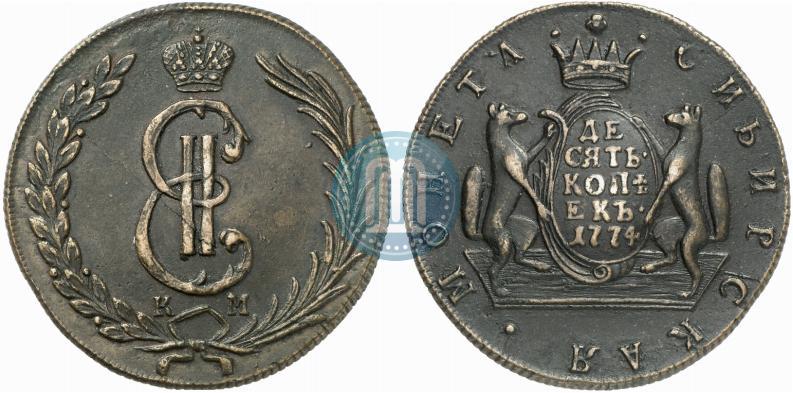 Picture 10 kopecks 1774 year КМ 