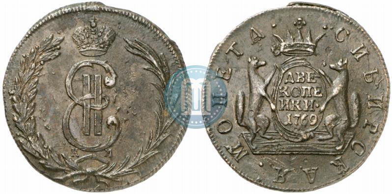 Picture 2 kopecks 1769 year КМ 