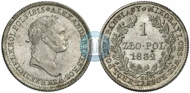 Picture 1 złoty 1832 year KG 