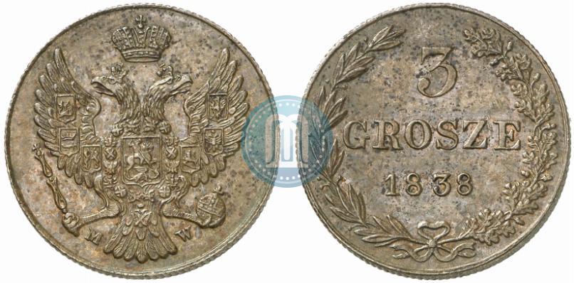 Picture 3 grosze 1838 year MW 