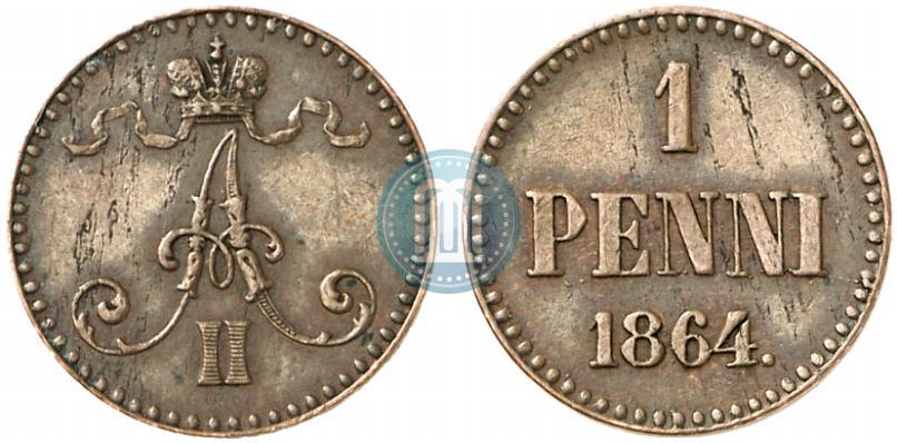 Фото 1 пенни 1864 года  