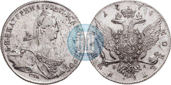 Picture 1 rouble 1774 year СПБ-ФЛ 