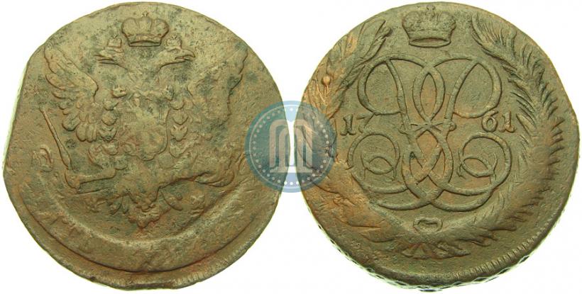 Фото 5 копеек 1761 года ММ 