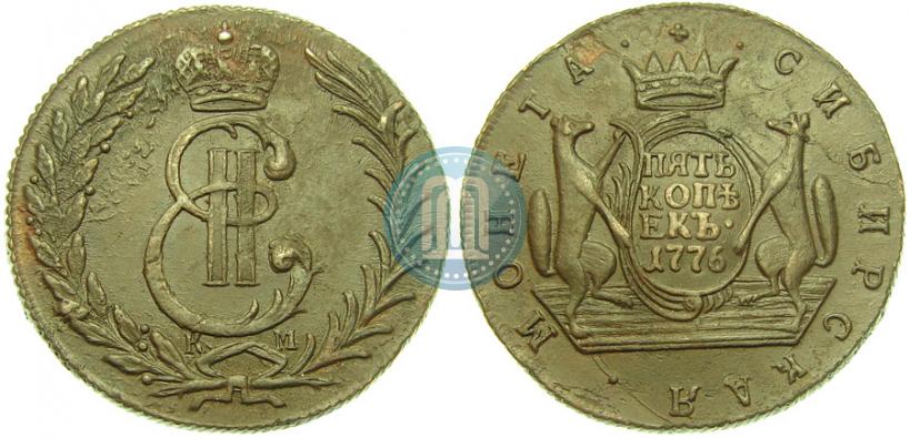 Фото 5 копеек 1776 года КМ 