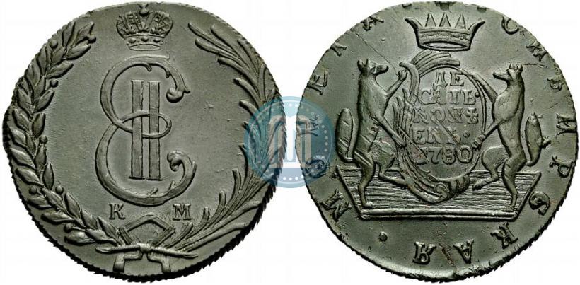 Picture 10 kopecks 1780 year КМ 