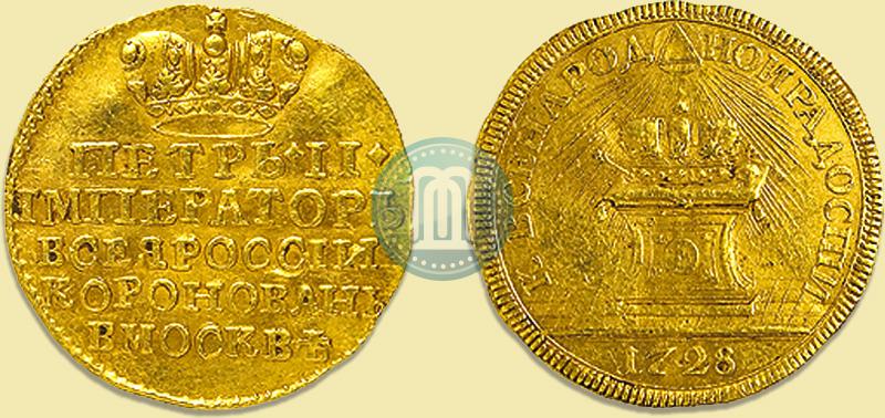 Picture Token Coin 1728 year  "Coronation of the Emperor Peter II"