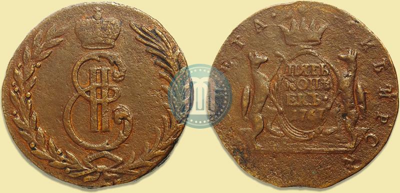Фото 5 копеек 1767 года  