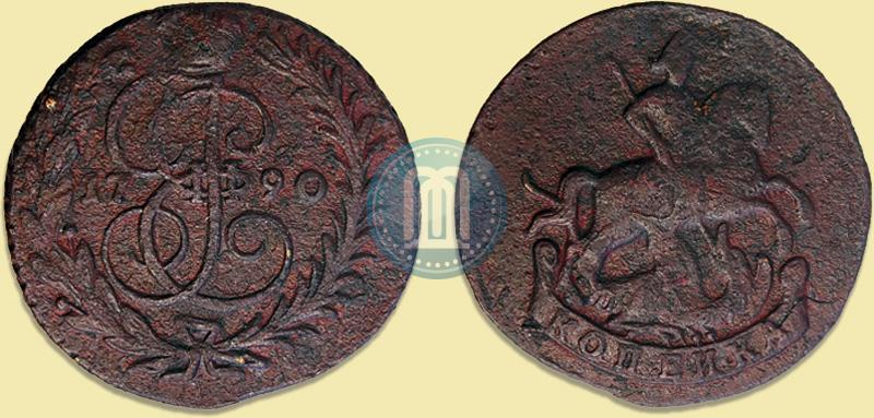 Picture 1 kopeck 1790 year  