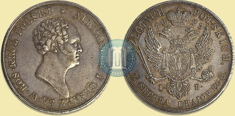 Picture 10 złotych 1823 year IB 