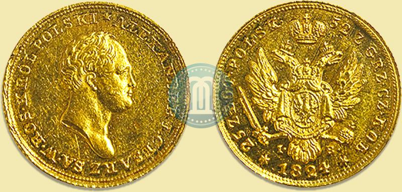 Фото 25 злотых 1824 года IB 