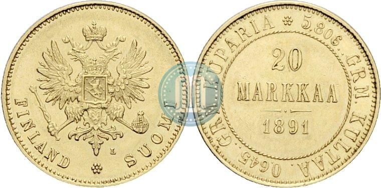 Picture 20 markkaa 1891 year L 