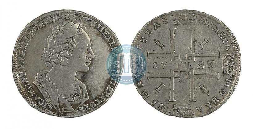 Фото 1 рубль 1723 года  "Портрет в античных доспехах"