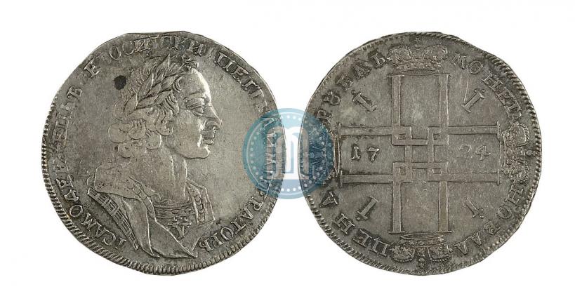 Picture 1 rouble 1724 year  "Portrait in ancient armour"