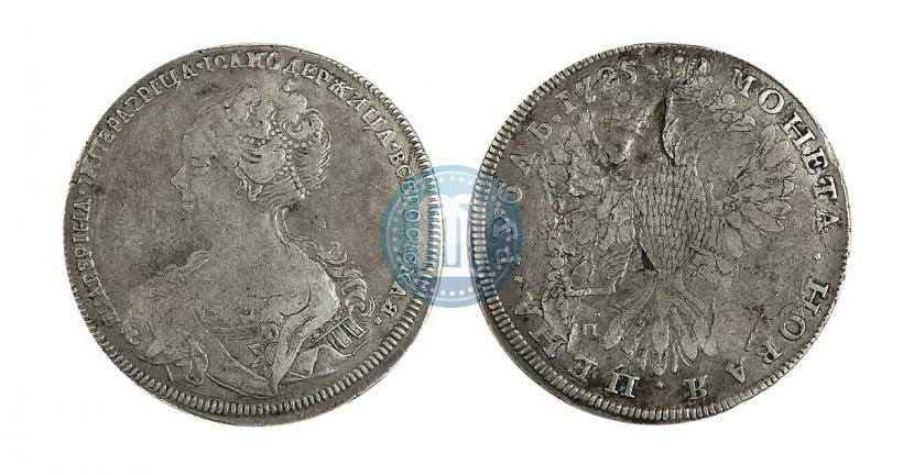 Picture 1 rouble 1725 year СПБ "Petersburg type, portrait turned to the left"