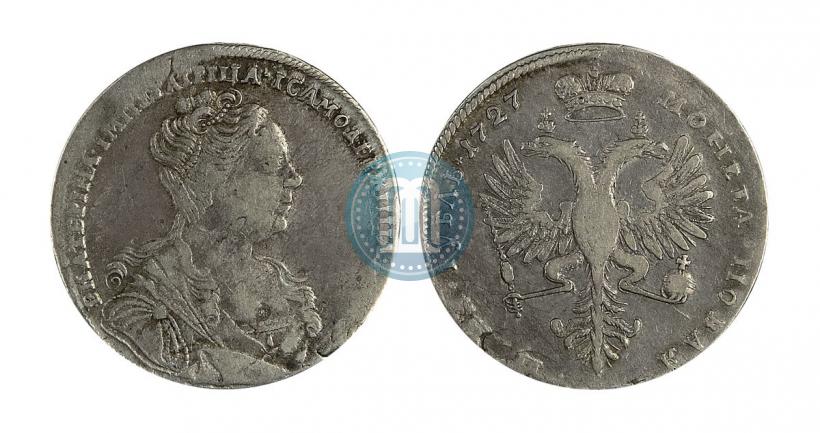 Picture 1 rouble 1727 year  "Moscow type, portrait turned to the right"