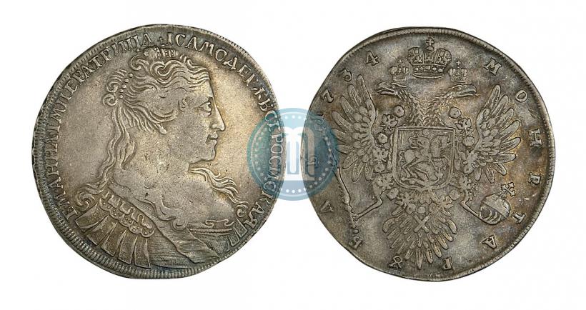 Фото 1 рубль 1734 года  "Тип 1734 года"