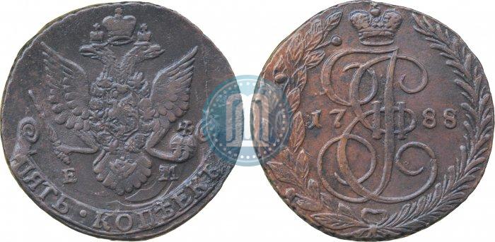 Фото 5 копеек 1788 года ЕМ 
