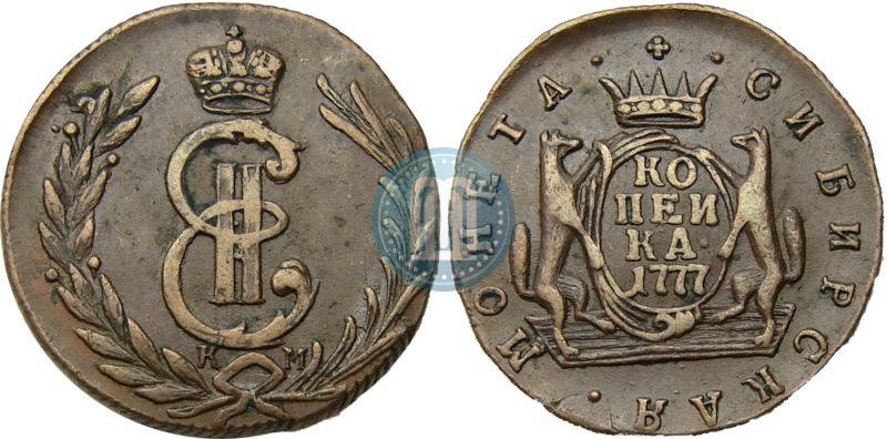 Фото 1 копейка 1777 года КМ 