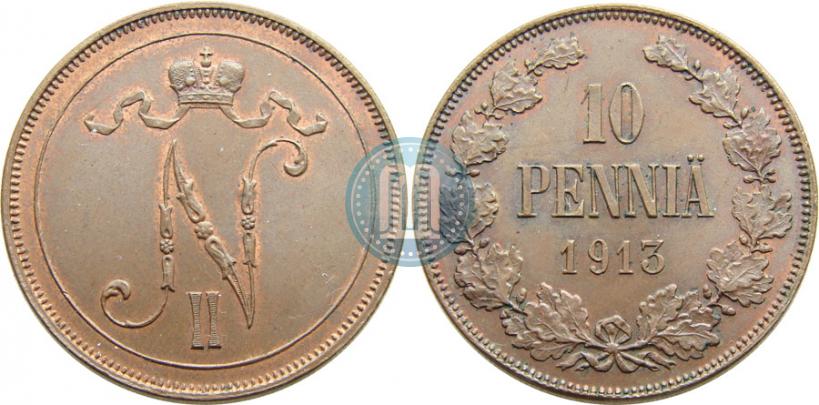 Фото 10 пенни 1913 года  