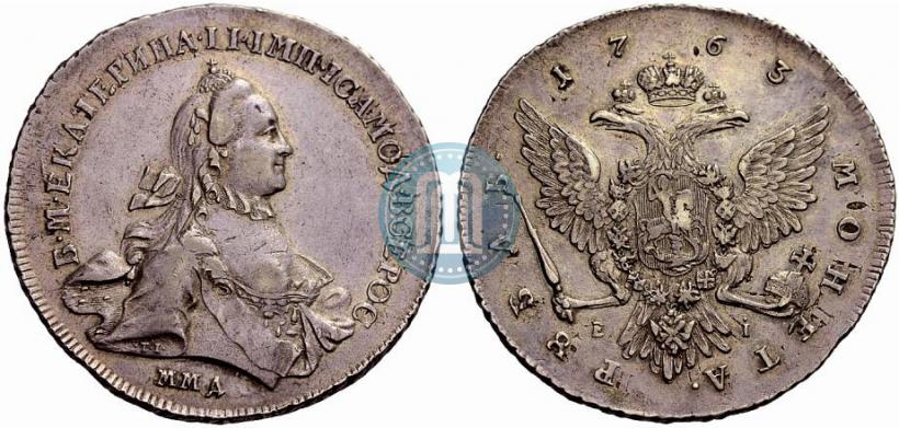 Picture 1 rouble 1763 year ММД-EI 