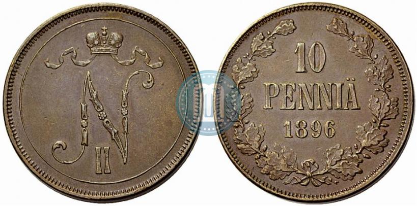 Фото 10 пенни 1896 года  