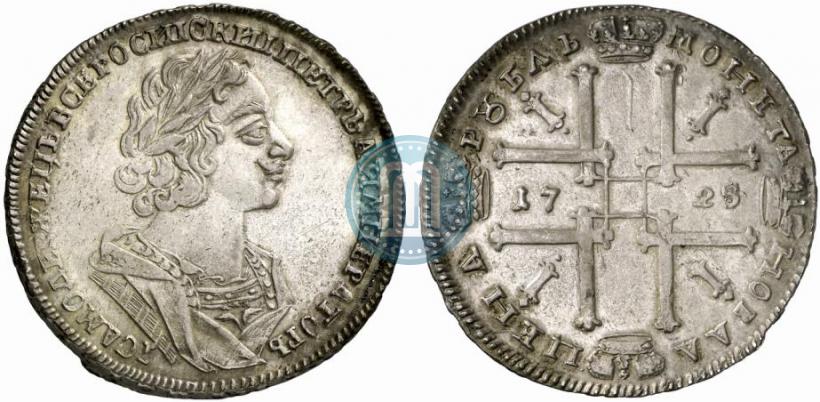 Фото 1 рубль 1725 года  "Портрет в античных доспехах"