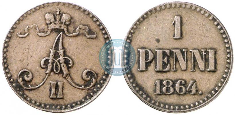 Picture 1 penni 1864 year  