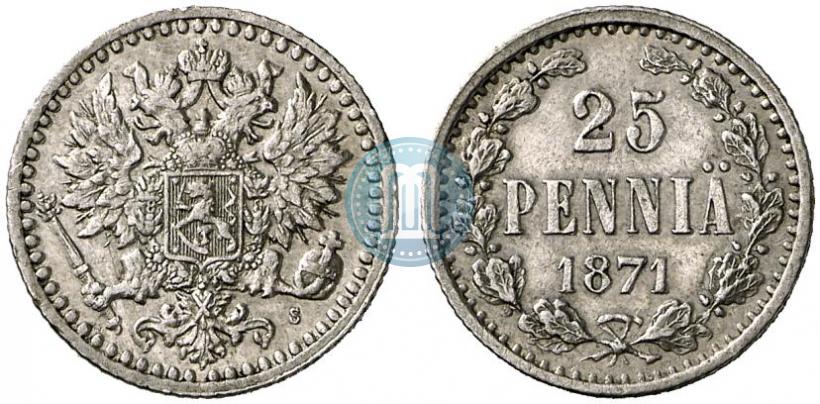 Picture 25 pennia 1871 year S 