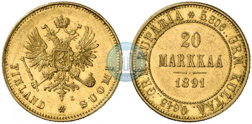 Picture 20 markkaa 1891 year L 