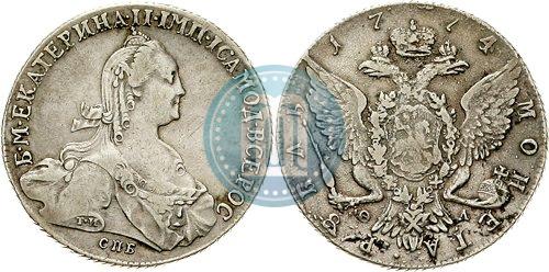Picture 1 rouble 1774 year СПБ-ФЛ 