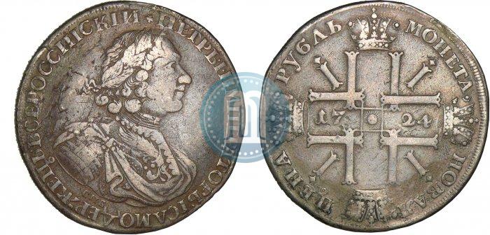 Picture 1 rouble 1724 year СПБ "Sun rouble, portrait in armour"