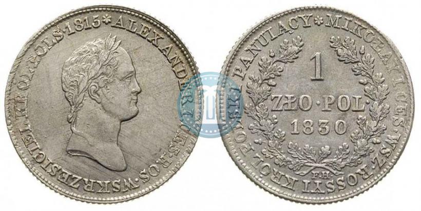 Picture 1 złoty 1830 year FH 