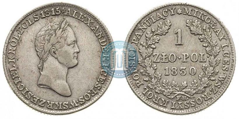 Picture 1 złoty 1830 year FH 