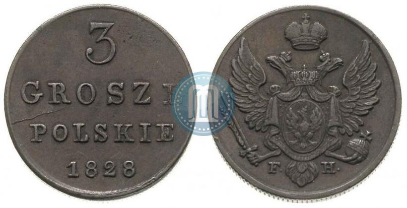 Фото 3 гроша 1828 года FH 