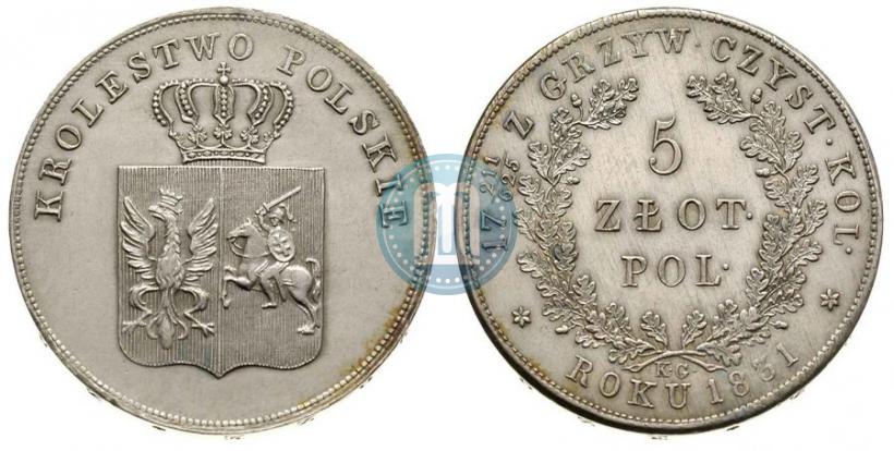 Picture 5 złotych 1831 year KG "Polish uprising"