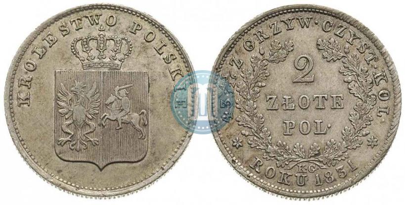 Picture 2 złote 1831 year KG "Polish uprising"