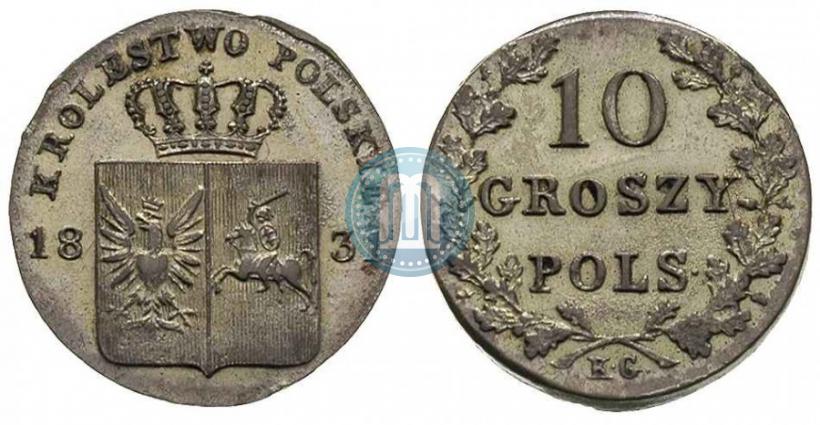 Фото 10 грошей 1831 года KG "Польское восстание"