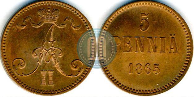 Фото 5 пенни 1865 года  