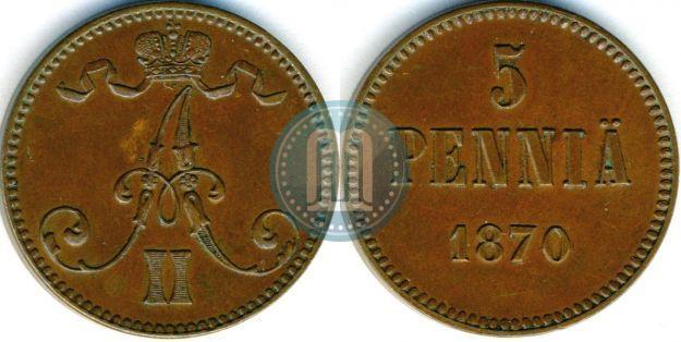 Picture 5 pennia 1870 year  