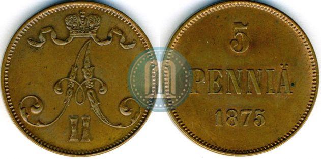 Фото 5 пенни 1875 года  