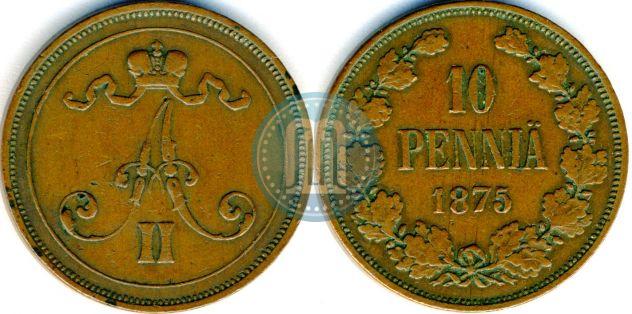 Фото 10 пенни 1875 года  